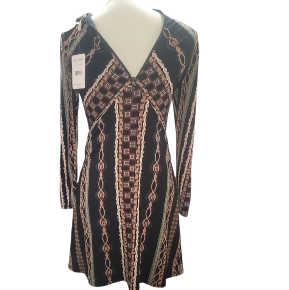 FREE PEOPLE stella retro 60's mod bohemian boho mini dress nwt xs - Picture 6 of 7